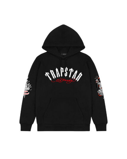 TRAPSTAR X ED HARDY AOW HOODIE - BLACK
