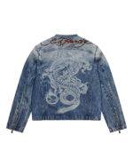 TRAPSTAR X ED HARDY DENIM JACKET - BLUE