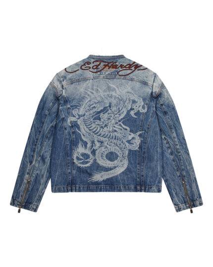 TRAPSTAR X ED HARDY DENIM JACKET - BLUE